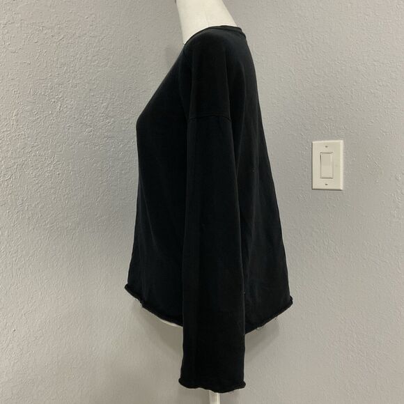 ATM Anthony Thomas Melillo Women's Cropped Sweatshirt Black Size Extra Small - Picture 2 of 8